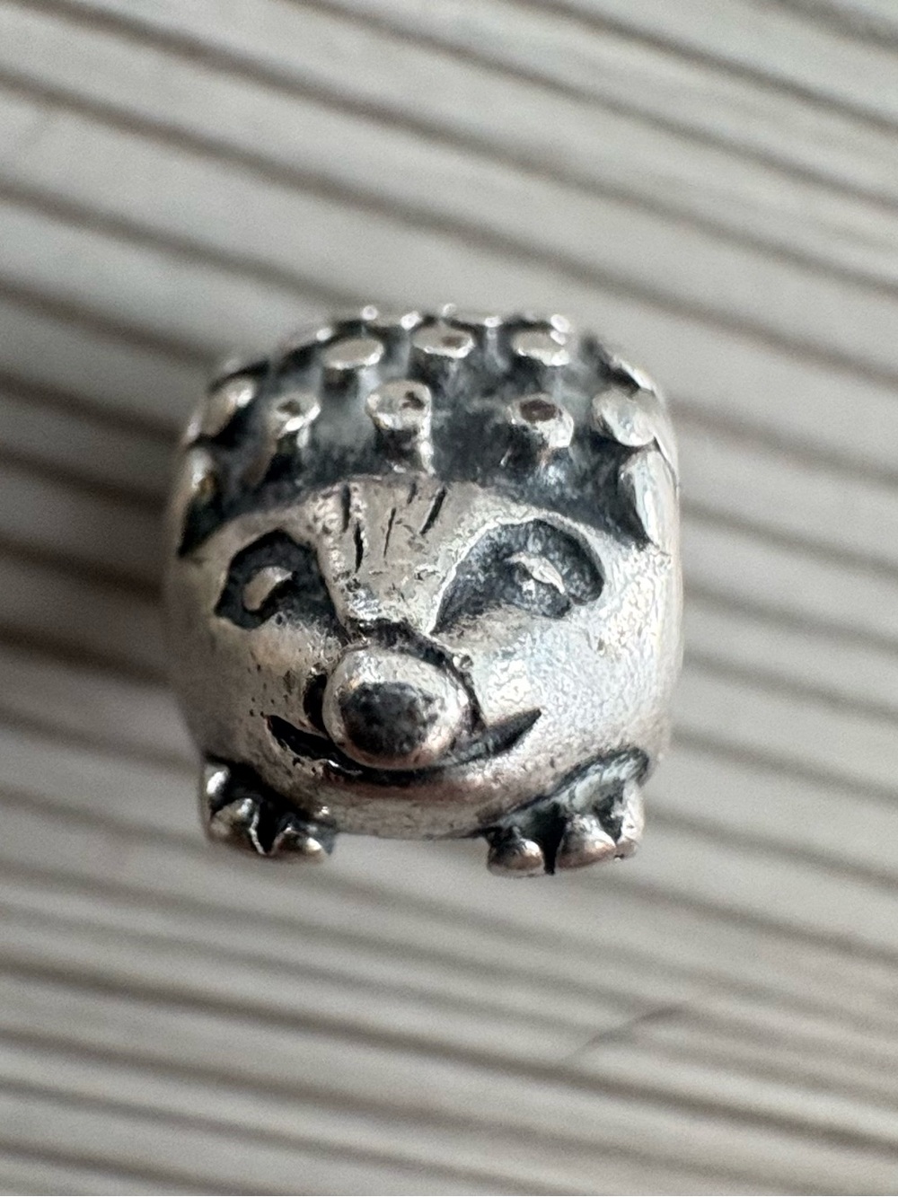 Pandora Silver Hedgehog Charm - Metallic Silver Tone